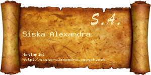 Siska Alexandra névjegykártya
